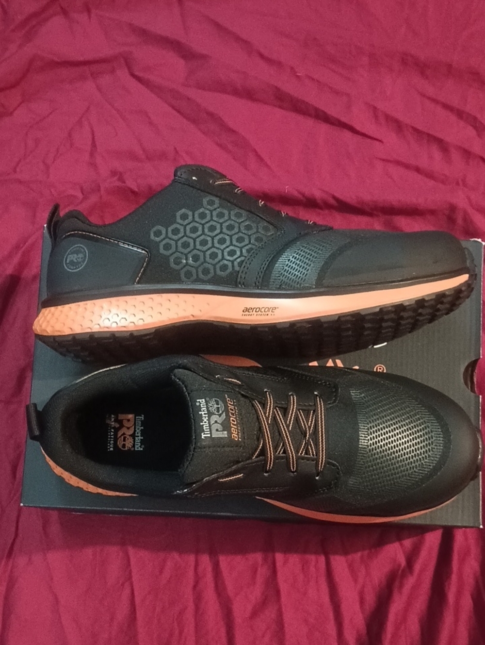 Timberland PRO Black and Orange Men’s Size 10.5 Safety Sneaker New In Box